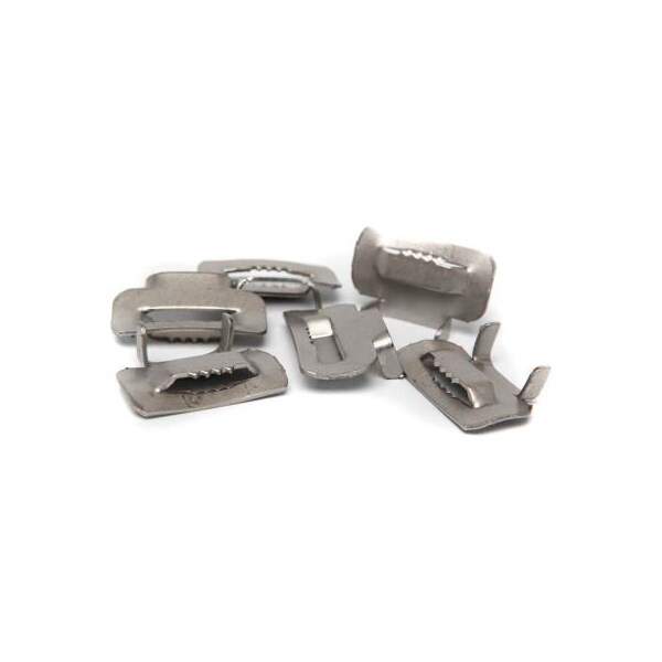 Independent Metal Strap Co. Independent Metal Strap Heavy Duty Stainless Steel Buckles, 1/2" Strap Width, Silver, Pack of 100 1265-SS - main